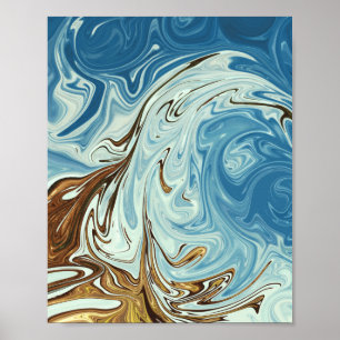Liquid pour abstract pattern poster