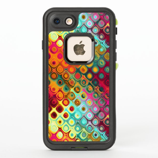 Liquid Rainbow Dots LifeProof iPhone Case (Back)