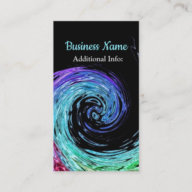 Liquid Rainbow Wave Business Card 2 (Front)