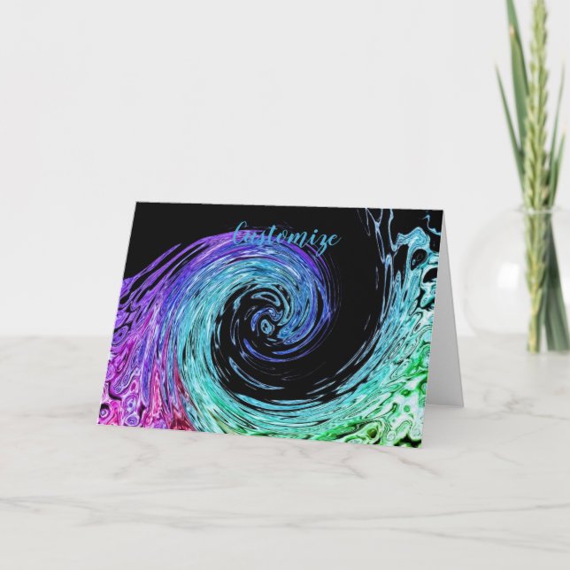 Liquid Rainbow Wave Note Card (Front)
