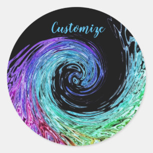 Liquid Rainbow Wave Stickers