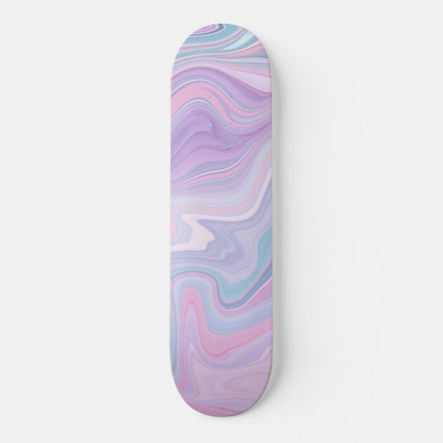 Liquid Retro Marble Dream #1 #decor #wall #art Skateboard (Front)