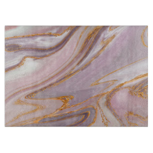 Liquid Rose Marble and gold Cutting Board