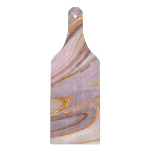 Liquid Rose Marble and gold Cutting Board