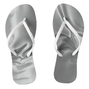 Liquid Silver Digital Print Flip Flops