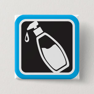Liquid Soap Dispenser Pump Bottle Icon 2 Inch Square Button
