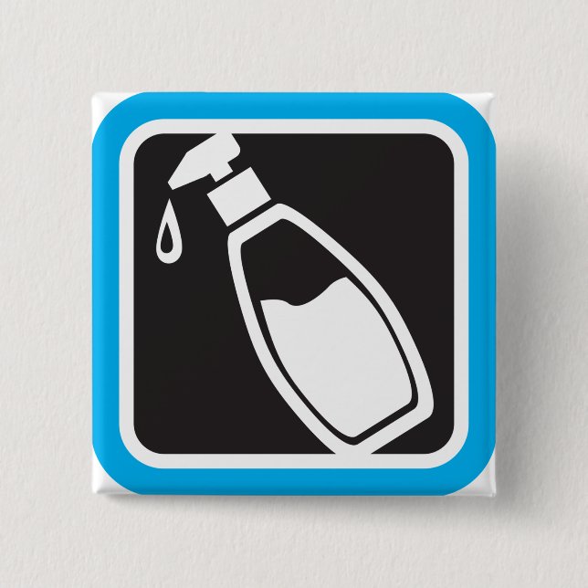 Liquid Soap Dispenser Pump Bottle Icon 2 Inch Square Button (Front)