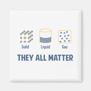Liquid Solid Gas - They All Matter Magnet