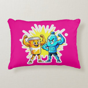 Liquid Strength – Funny Juice & Water Muscle Desig Accent Pillow