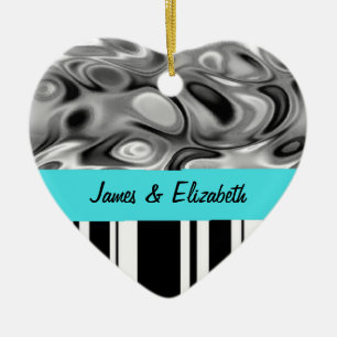 Liquid Stripes Love Ornament