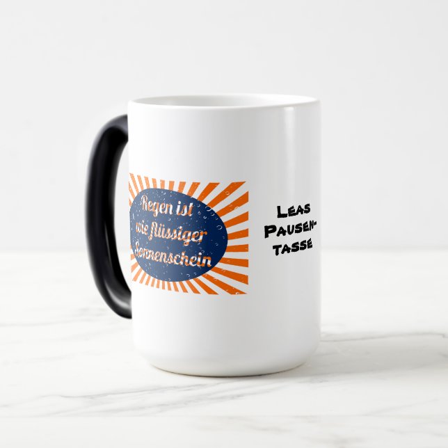Liquid sunshine with names magic mug (Front Left)