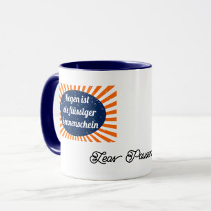 Liquid sunshine with names mug
