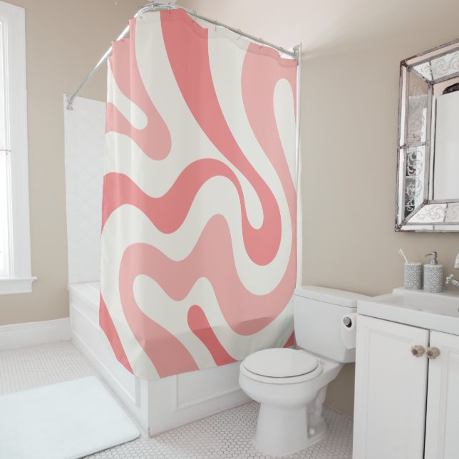 Liquid Swirl Abstract in Soft Pink (In Situ)