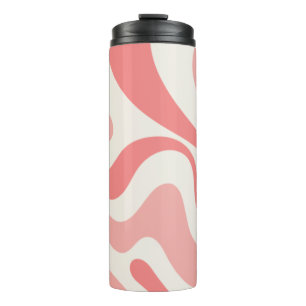 Liquid Swirl Abstract in Soft Pink Thermal Tumbler