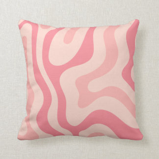 Liquid Swirl Abstract in Soft Pink Throw Pillow