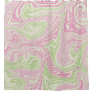 Liquid Swirl Green Pink Pattern