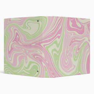 Liquid Swirl Green Pink Pattern Binder