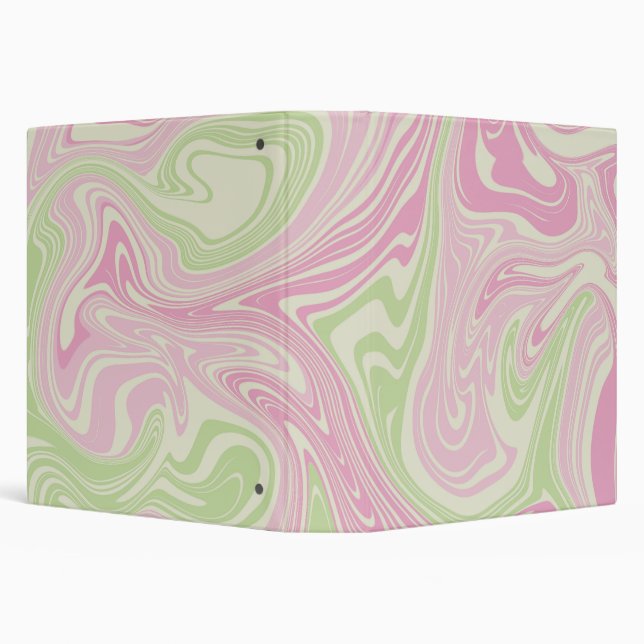 Liquid Swirl Green Pink Pattern Binder (Background)