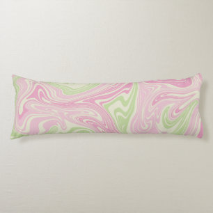 Liquid Swirl Green Pink Pattern Body Pillow