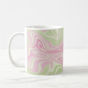 Liquid Swirl Green Pink Pattern Coffee Mug