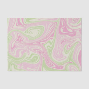 Liquid Swirl Green Pink Pattern Tissue Paper