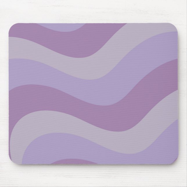 Liquid Swirl Purple Flow Groovy Stripe Y2K Pattern Mouse Pad (Front)