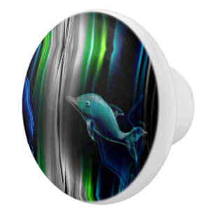 Liquid Vibrations Dolphin Neon Ceramic Knob