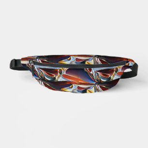 Liquid waves geometric abstract pattern design 4 fanny pack