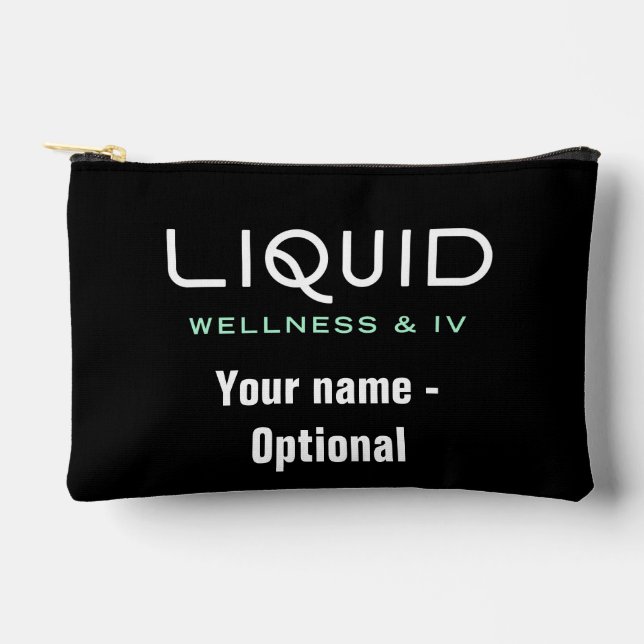Liquid Wellness & IV - Black Accessory Pouch (Front)