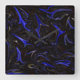 Liquidized Outer Space Pattern, Square Wall Clock