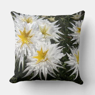 Liquidized White Daisies, Large Cushion. Throw Pillow