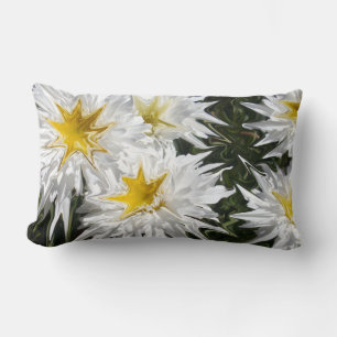 Liquidized White Daisies, Lumbar Cushion. Pillow