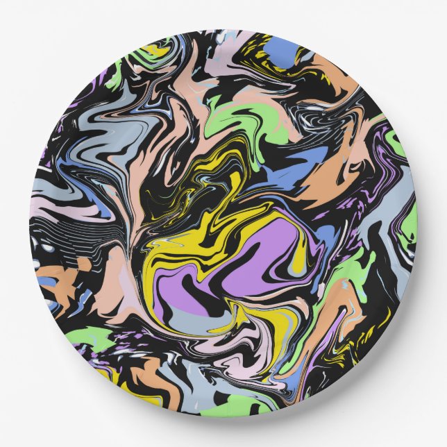 Liquify Abstraction Paper Plate (Front)