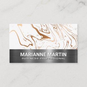 Liquify Marble Metal Trim Business Card