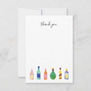 Liquor Bottle thank you note Card