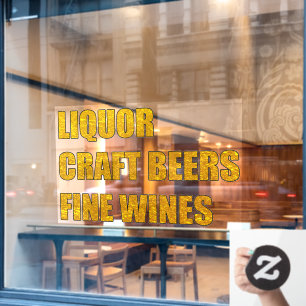 Liquor Craft Beer Fine Wines Shop Window Cling