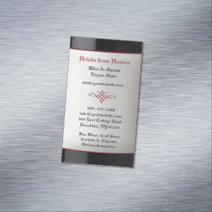 Liquor Wine Store Magnetic Business Card