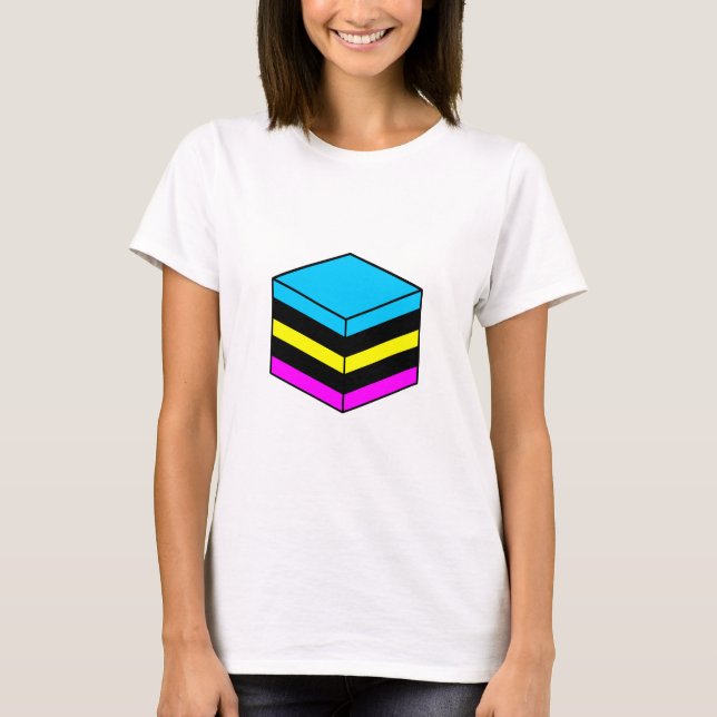 Liquorice All Sort - Blue, Yellow, Magenta & Black T-Shirt (Front)
