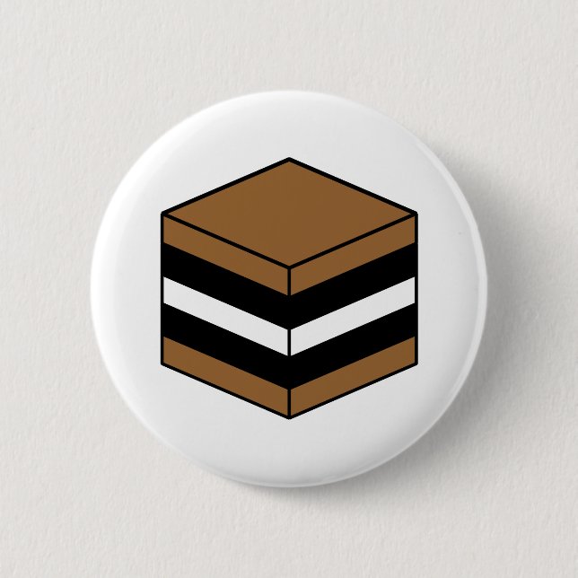 Liquorice All Sort - Brown, White & Black 2 Inch Round Button (Front)