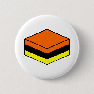 Liquorice All Sort - Orange, Black and Yellow 2 Inch Round Button