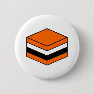Liquorice All Sort - Orange, White and Black 2 Inch Round Button