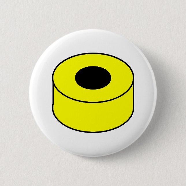 Liquorice All Sort - Yellow and Black 2 Inch Round Button (Front)
