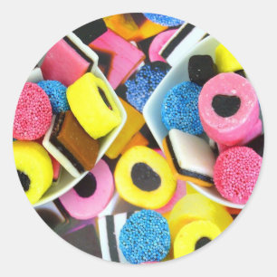 liquorice-allsorts-171343 liquorice allsorts sweet classic round sticker