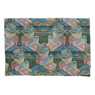 Liquorice allsorts 3D collage in suede Pillowcase