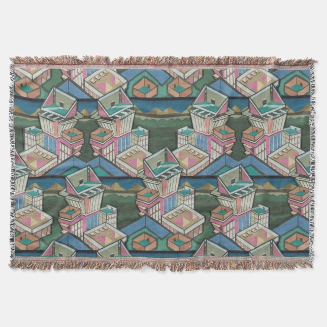 Liquorice allsorts 3D collage in suede Throw Blanket (Front)