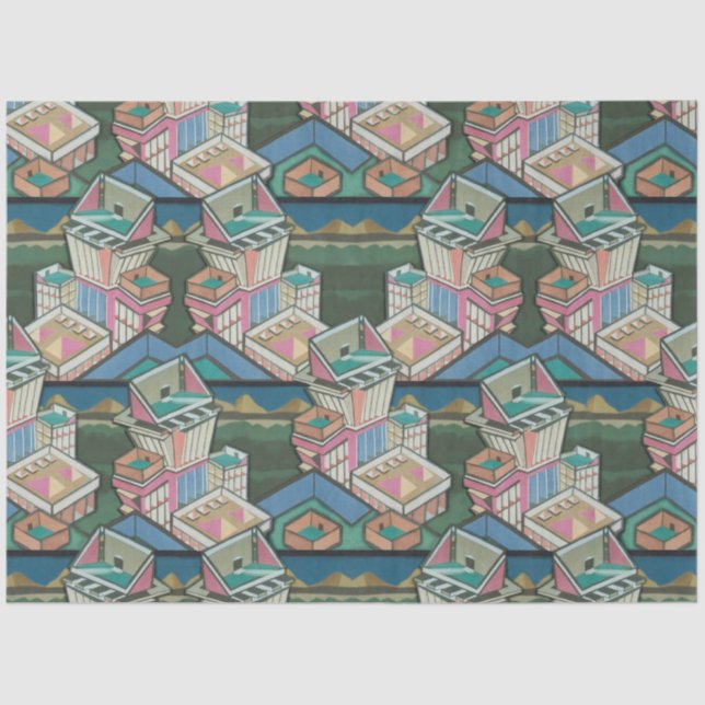 Liquorice allsorts 3D collage in suede Tissue Paper (Front)