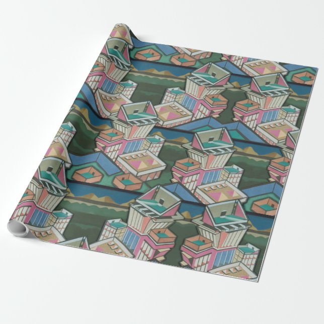 Liquorice allsorts 3D collage in suede Wrapping Paper (Unrolled)
