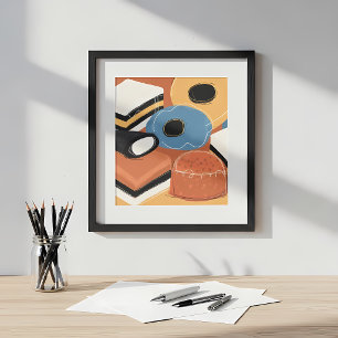 Liquorice Allsorts Abstract Candy Art Poster