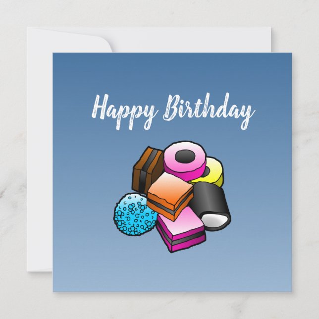 Liquorice Confectionery Birthday Card (Front)
