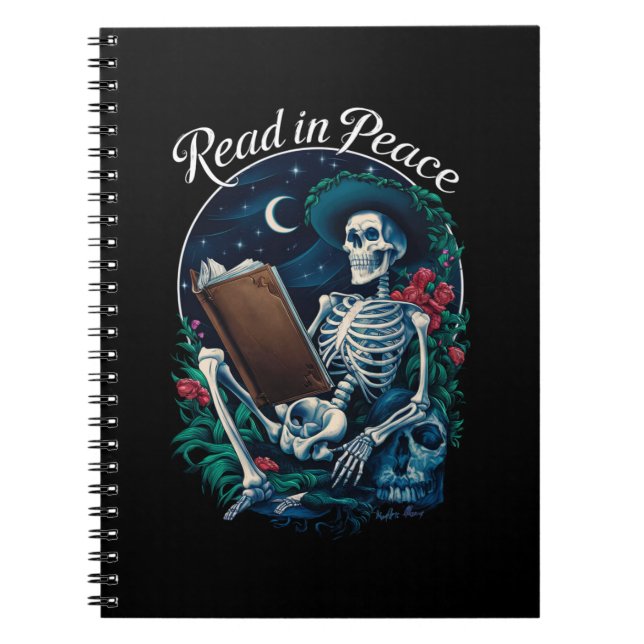 Lire dans Peace Skeleton Lecture Livre Lover Booki (Devant)